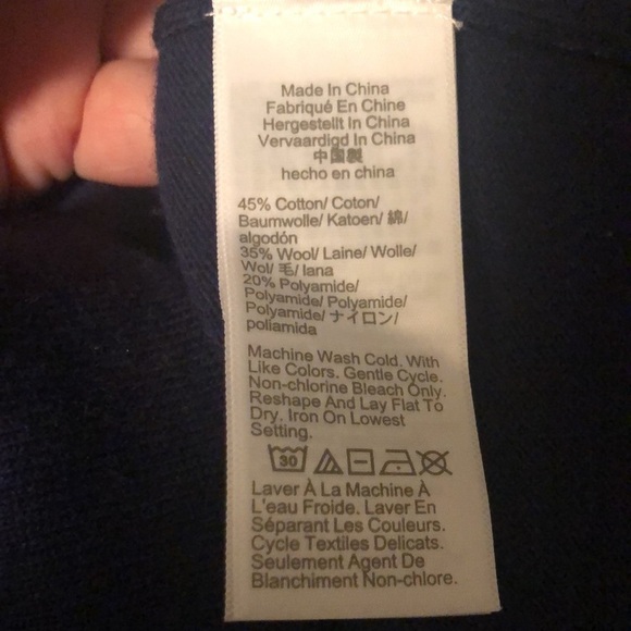 J. Crew Cotton-Wool Blend Teddie Sweater Sz. XS Crewneck Navy Blue Lightweight - Picture 7 of 7